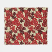 Klippen-Aufhänger hawaiisches Monstera Blatt Fleecedecke (Vorderseite (Horizontal))