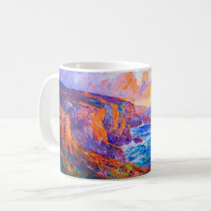 Klippen bei feurigem Sonnenuntergang Impressionist Kaffeetasse
