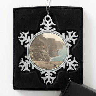 Klippen bei Moher, Landkreis Clare, Irland Schneeflocken Zinn-Ornament