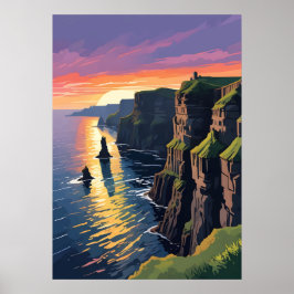 Klippen der Moher Landschaft Poster