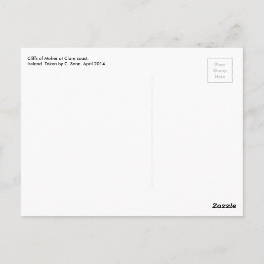 Klippen der Moher Postkarte (Rückseite)