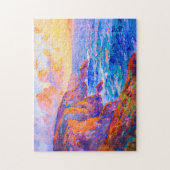 Klippen in fiery Sunset Impressionist Landschaft Puzzle (Vertikal)