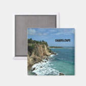 Klippen in Guadeloupe, gekennzeichnet Magnet (Vorderseite/Rückseite)
