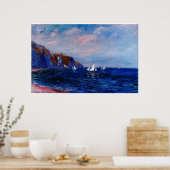 Klippen und Segelboote in Pourville,1882 Poster (Küche)