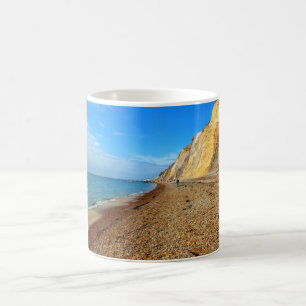 Klippen und Strand in Alum Bay Kaffeetasse