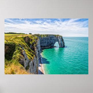 Klippen von Etretat, Normandie Poster