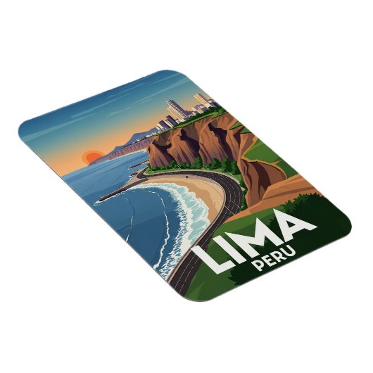 Klippen von Lima Peru Magnet (Rechte Seite)