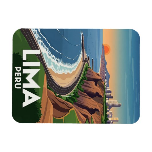 Klippen von Lima Peru Magnet (Horizontal)