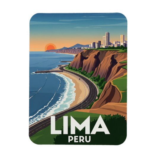 Klippen von Lima Peru Magnet (Vertikal)