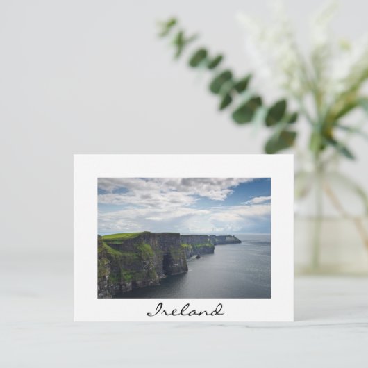 Klippen von Moher in Irland - weiße Postkarte (Stehend Vorderseite)