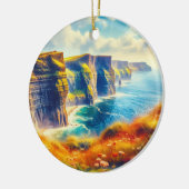 Klippen von Moher Ireland Wasserfarbe Keramik Ornament (Links)