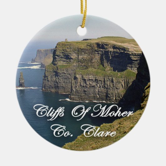 Klippen von Moher Ireland, Weihnachtsschmuck, Keramikornament (Vorne)