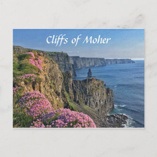 Klippen von Moher, Irland, Blume Postkarte