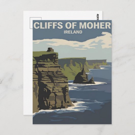 Klippen von Moher, Irland Postkarte (Vorne/Hinten)