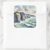 Klippen von Moher, Irland & Zitat Quadratischer Aufkleber (Tasche)