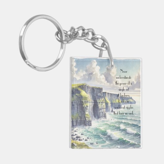 Klippen von Moher, Irland & Zitat Schlüsselanhänger (Vorderseite links)