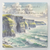 Klippen von Moher, Irland & Zitat Steinuntersetzer (Vorderseite)