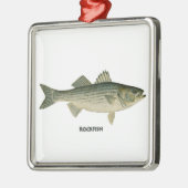 Klippenbarsch-Logo Silbernes Ornament (Links)