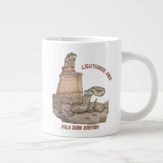 Klippensignalstein-Klapperschlange Jumbo-Tasse (Rechts)