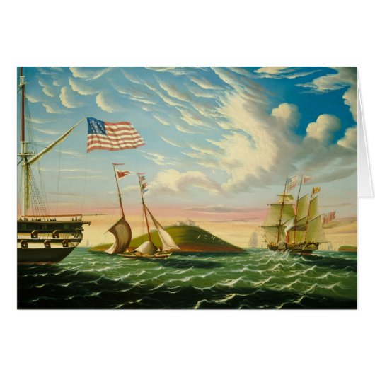 Klipper-Schiffe Boston Harbor 1800er (Vorderseite (Horizontal))