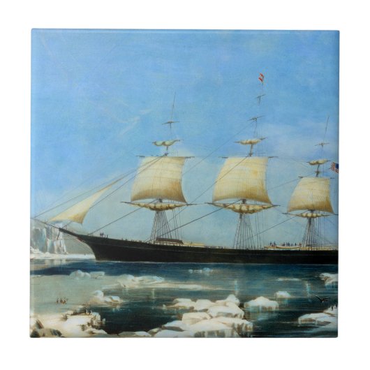 Klippersegelschiff Red Jacket 1854 Fliese (Vorderseite)