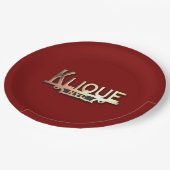 KLIQUE PLAQUE Car Club Papierplatte Pappteller (Schrägansicht)