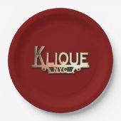 KLIQUE PLAQUE Car Club Papierplatte Pappteller (Vorderseite)