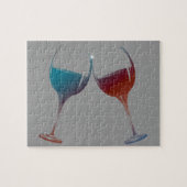 Klirrende Schein-Wein-Glas-Kunst Puzzle (Horizontal)