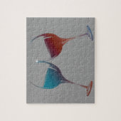 Klirrende Schein-Wein-Glas-Kunst Puzzle (Vertikal)