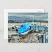 KLM 747 POSTKARTE (Vorne/Hinten)