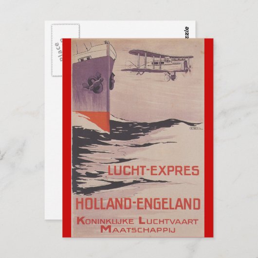 KLM Lucht-Express Postkarte (Vorne/Hinten)