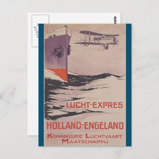 KLM Lucht-Express Postkarte (Vorne/Hinten)