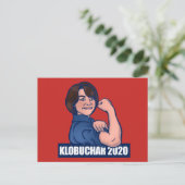 Klobuchar 2020 Rosie The Riveter Parody Democrat Postkarte (Stehend Vorderseite)