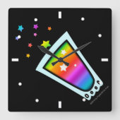 KLOCK - ROINBOW SHOW GLASS QUADRATISCHE WANDUHR (Vorderseite)