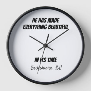 KLOCK, WALL CLOCK, SCRIPTURE, Ecclesiastes 3:11 Uhr