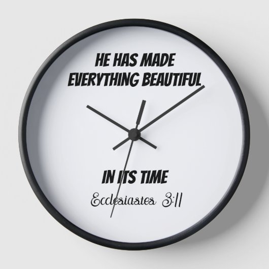 KLOCK, WALL CLOCK, SCRIPTURE, Ecclesiastes 3:11 Uhr (Vorderseite)