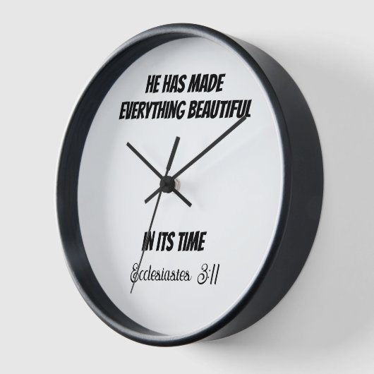 KLOCK, WALL CLOCK, SCRIPTURE, Ecclesiastes 3:11 Uhr (Winkel)