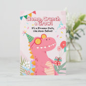 Klomp, Crunch & Growl! Dinosaur-Party Einladung (Stehend Vorderseite)