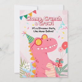 Klomp, Crunch & Growl! Dinosaur-Party Einladung