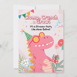 Klomp, Crunch & Growl! Dinosaur-Party Einladung