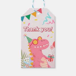 Klomp, Crunch & Growl! Dinosaur-Party Geschenkanhänger