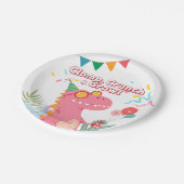 Klomp, Crunch & Growl! Dinosaur-Party Pappteller (Schrägansicht)