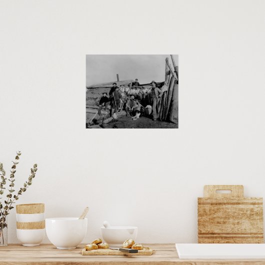 Klondike Männer nach der Jagd auf ptarmigan in Nom Poster (Küche)