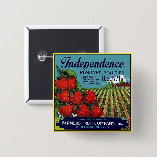 Klondyke Beauties Erdbeeren Button (Vorne & Hinten)