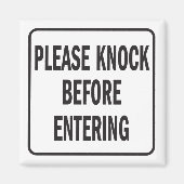 Klopfen Sie bitte, bevor Sie das Türschild betrete Magnet (Vorne)