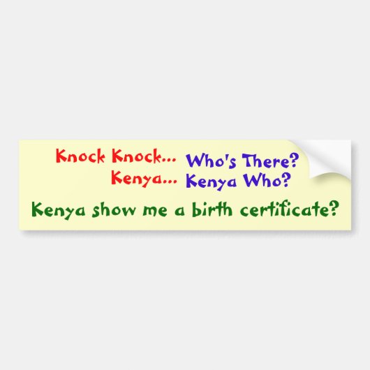 Klopfen Sie die Geburtsurkunde Autoaufkleber (Vorne)