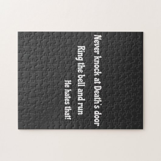 Klopfen Sie nie an der Tür des Todes Puzzle (Horizontal)