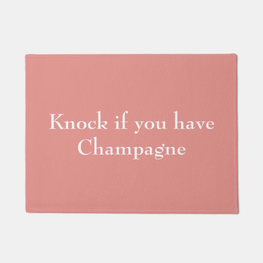 Klopfen Sie, wenn Sie Champagne-Rosa haben Fußmatte (Vorderseite)