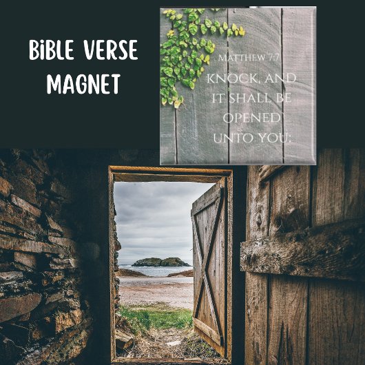 Klopfen und die Tür öffnet die Bibel Verse Magnet