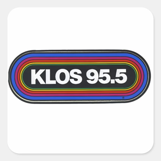 Klos aus Radiosender Vintager Klassiker Quadratischer Aufkleber (Vorderseite)